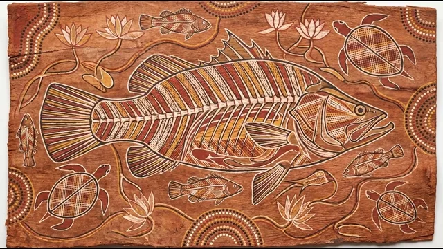 Barramundi Dreaming — Aboriginal Bark Painting