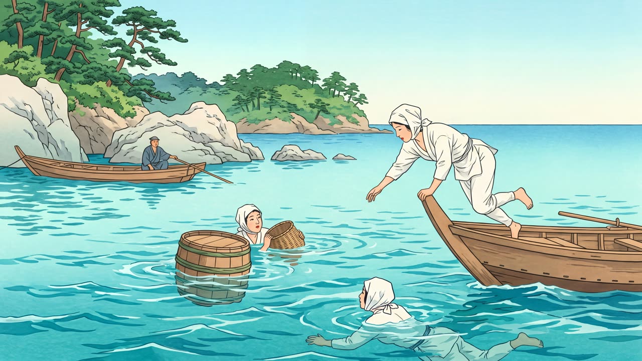 The Ama Divers — a still from the animation