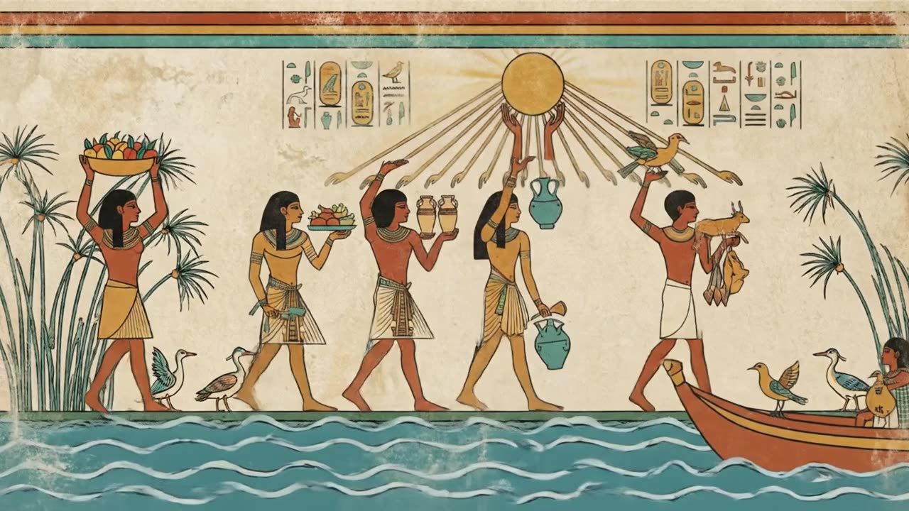 River Procession — a still from the animation
