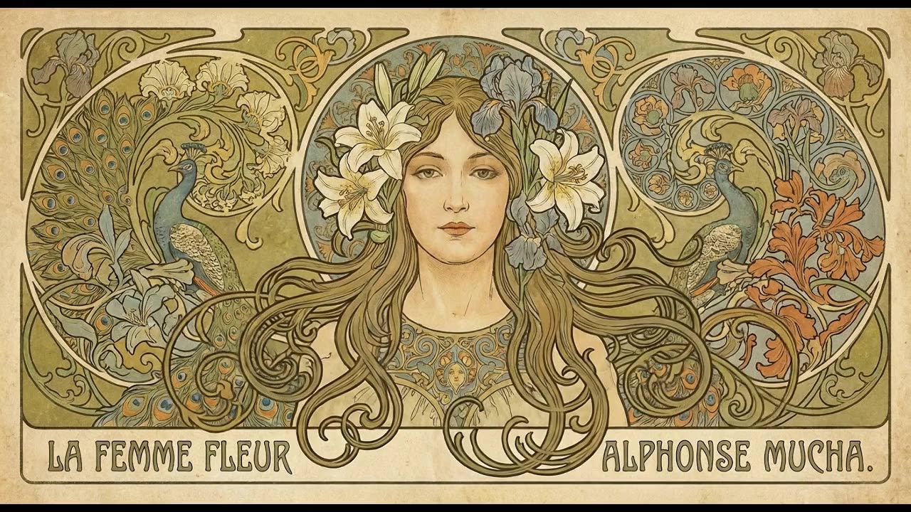 Woman and Flora — a still from the animation