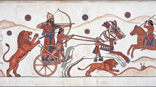 The Royal Lion Hunt — Neo-Assyrian Palace Mural