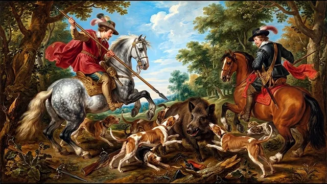 The Boar Hunt — Flemish Baroque