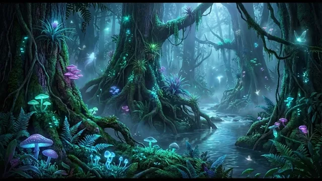 Bioluminescent Rainforest — Biopunk