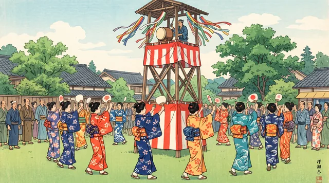 The Bon Odori Festival — Shin-hanga