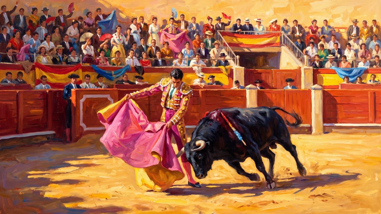 The Bullfight — a still from the animation