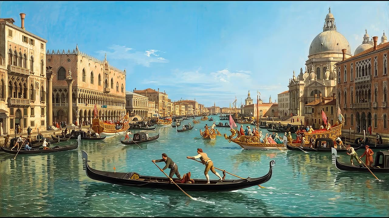 Regatta on the Grand Canal — a still from the animation
