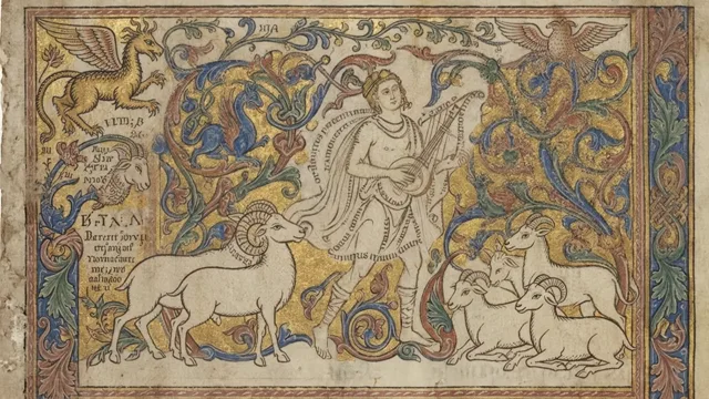 Medieval Scene — Carolingian Minuscule Calligraphy