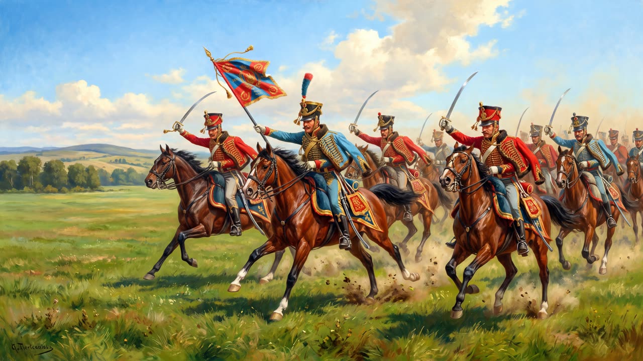 The Cavalry Charge — a still from the animation