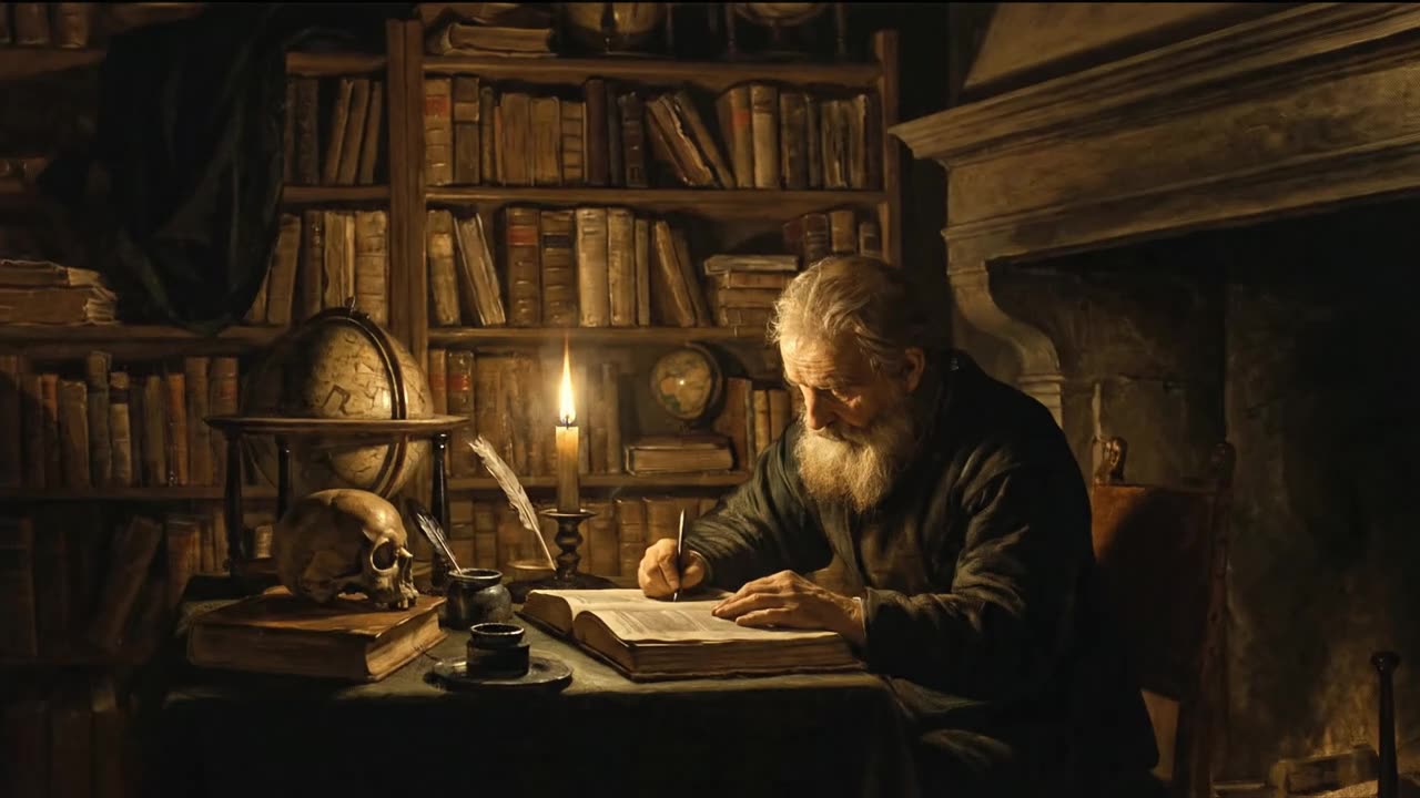 Solitary Reader — a still from the animation
