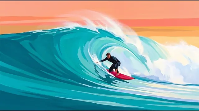 Riding the Barrel — Contemporary Surf Painting