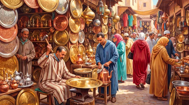The Coppersmiths' Souk — Orientalist Painting