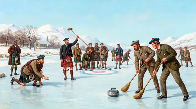 The Curling Match — Victorian Scottish Genre Painting