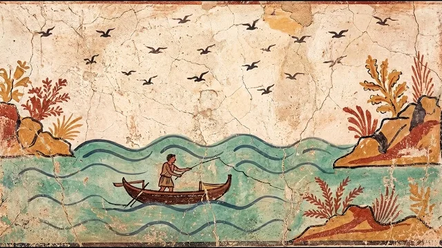 Fishing on the Bright Sea — Etruscan Tomb Fresco