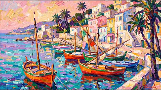 Mediterranean Harbour — Fauvist Landscape