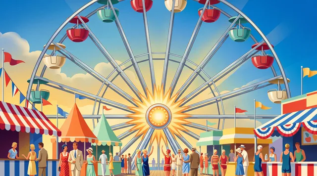 The Ferris Wheel at the Fair — Art Deco