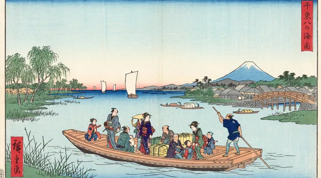 The Ferry Crossing — Ukiyo-e