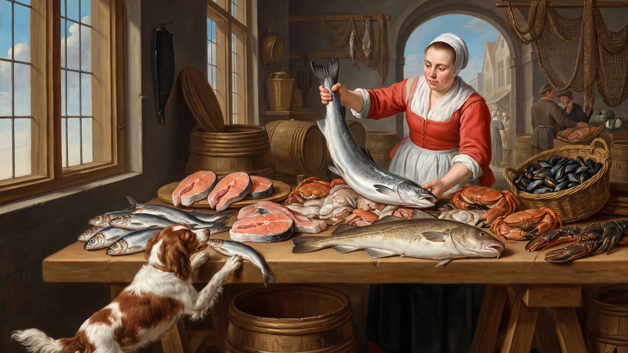 The Fish Market — a still from the animation