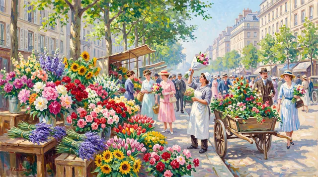The Flower Market — Impressionism