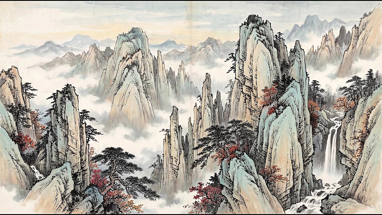 Mist over the Diamond Mountains — a still from the animation
