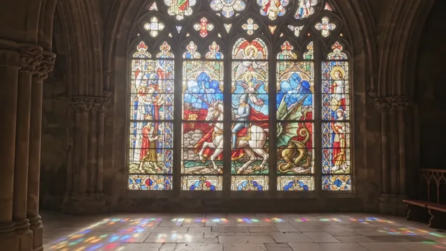 Knight and Dragon — Gothic Stained Glass