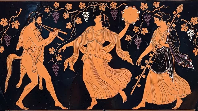 Dionysian Revel — Attic Red-Figure Vase Painting