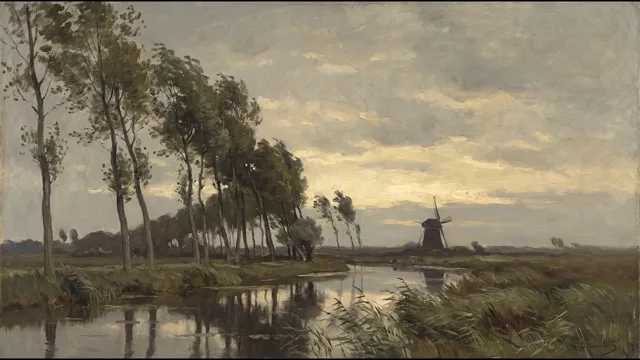 Windswept Poplars along the Canal — Hague School