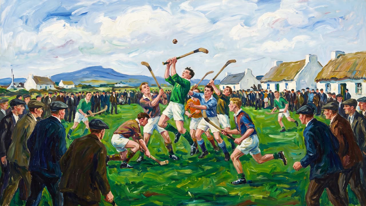 The Hurling Match — a still from the animation