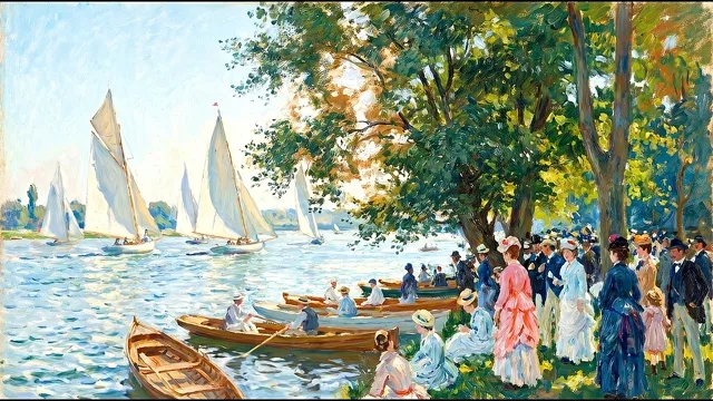Summer Regatta on the River — Impressionism