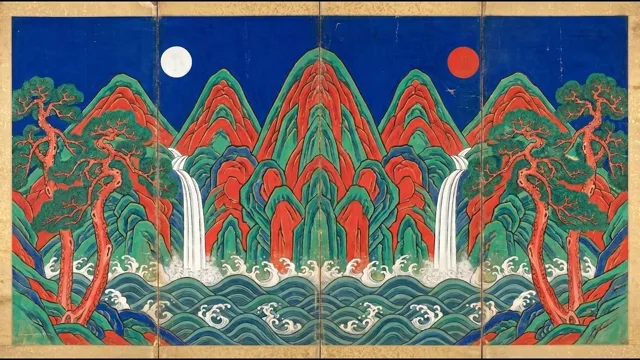 Sun Moon and Five Peaks — Joseon Irworobongdo