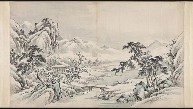 Snowfall in the Mountain Valley — Joseon Dynasty Landscape