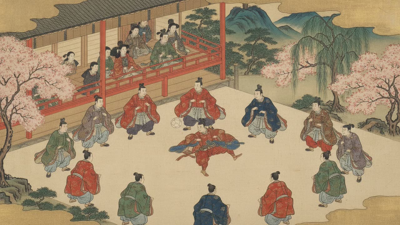 The Kemari Match — a still from the animation