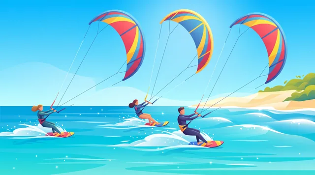 The Kitesurfers — Contemporary Illustration