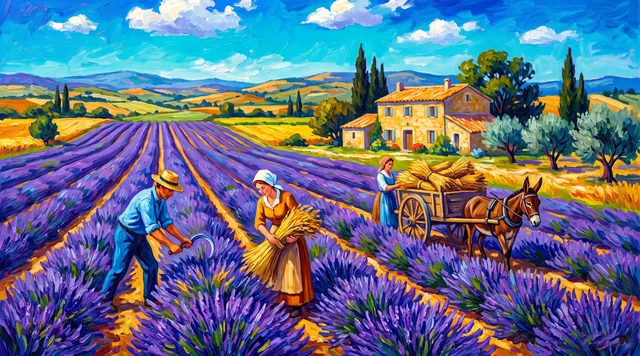 The Lavender Harvest — Provençal Post-Impressionism