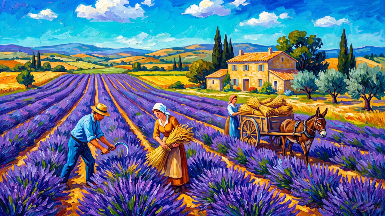The Lavender Harvest — a still from the animation