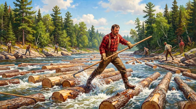 The Log Drive — American Realism