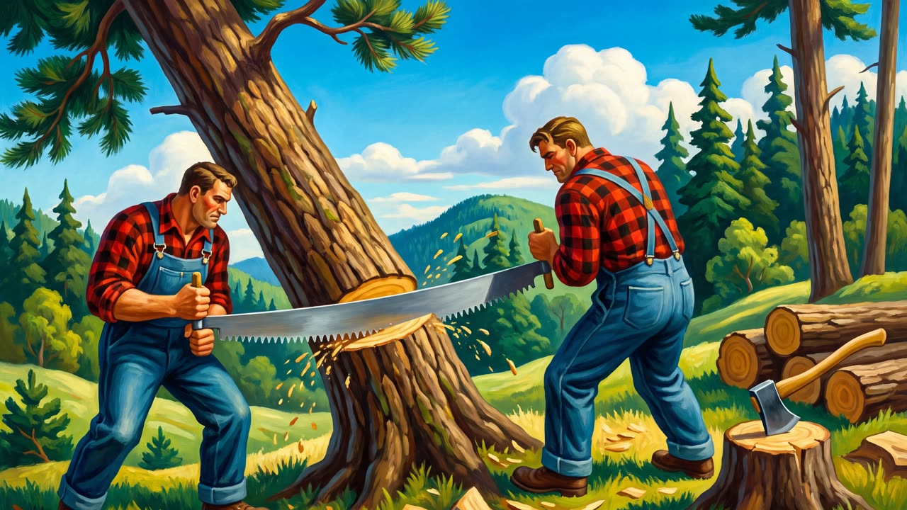 The Lumberjacks — a still from the animation