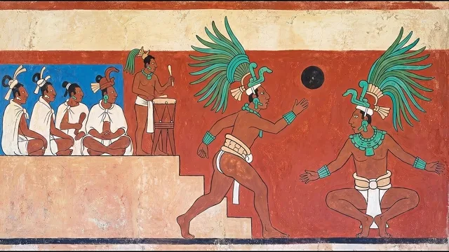 The Ballgame — Maya Polychrome Mural
