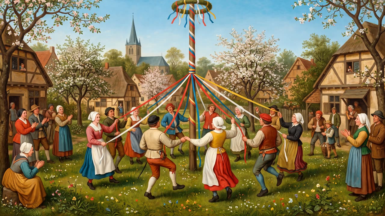 The Maypole Dance — a still from the animation