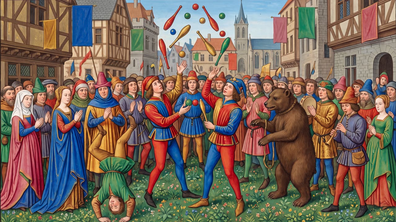 The Jugglers — a still from the animation