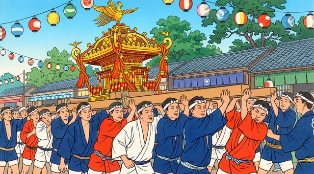 The Mikoshi Procession — Shin-hanga