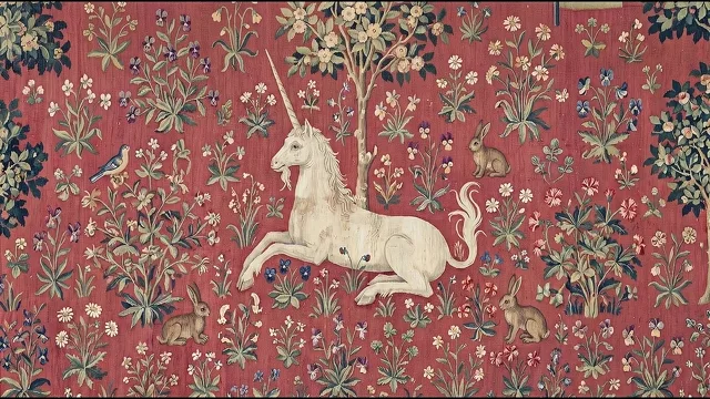 The Unicorn in the Flowering Meadow — Mille-fleurs Tapestry