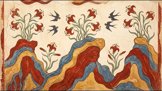 Spring Fresco — Minoan Wall Painting
