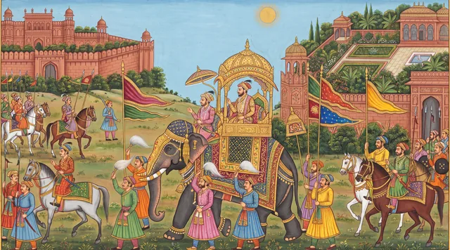 Royal Procession — Mughal Miniature