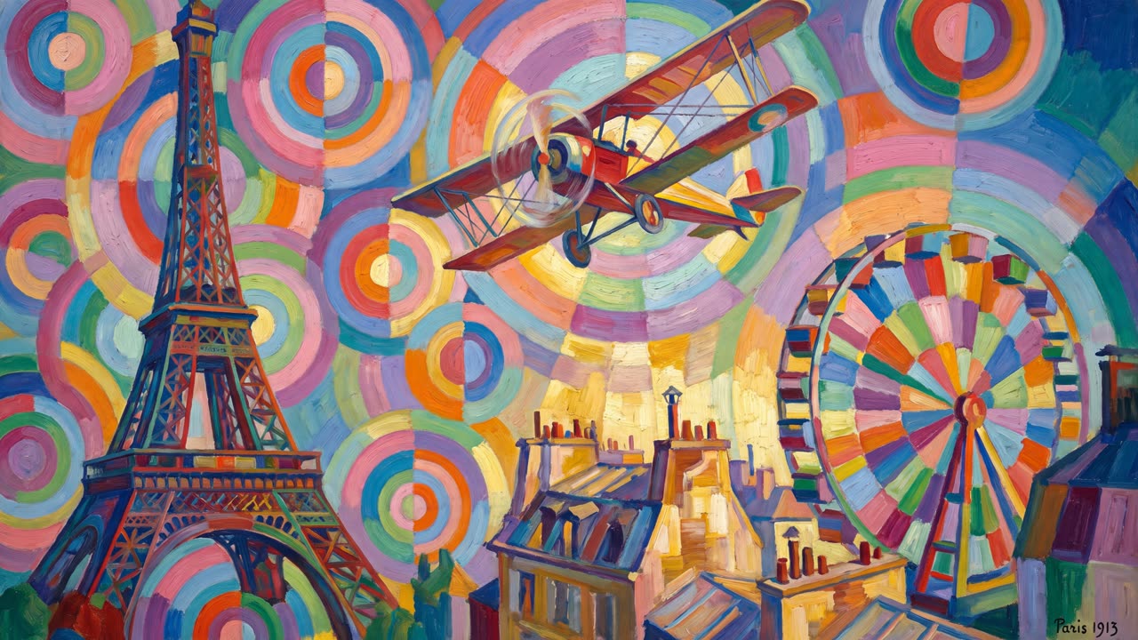 The Aviator over Paris — a still from the animation