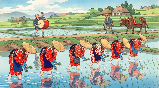 The Rice Planting Festival — Shin-hanga