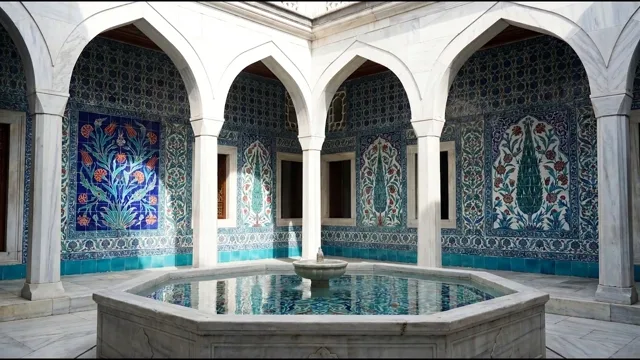 Tiled Courtyard — Ottoman Iznik Fountain