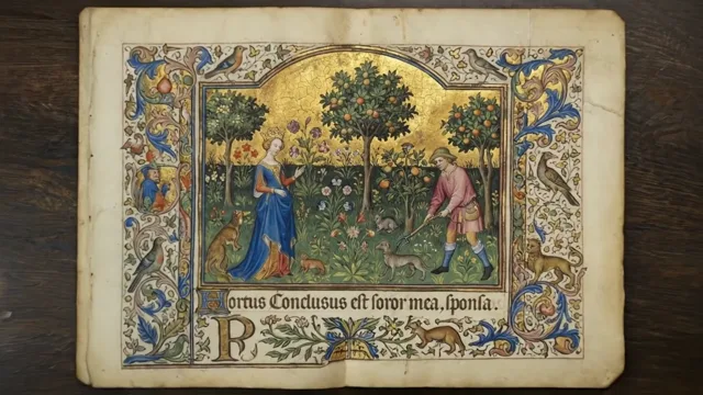 Serene Garden — Ottonian Illuminated Manuscript