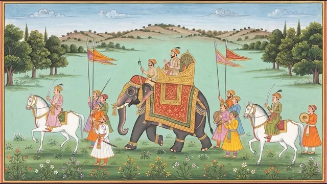 Royal Elephant Procession — Pahari Miniature