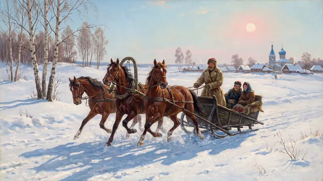 The Winter Troika — Peredvizhniki Realism