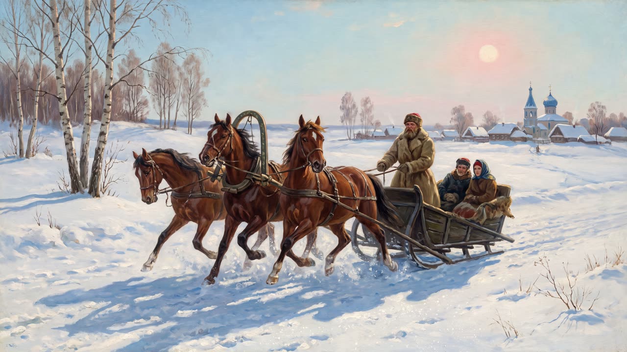 The Winter Troika — a still from the animation